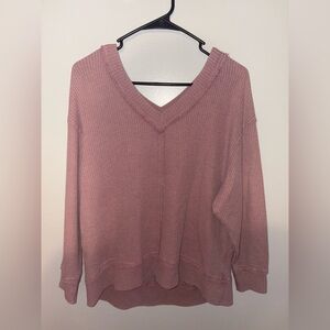 Pink V-Neck Women's Sweater